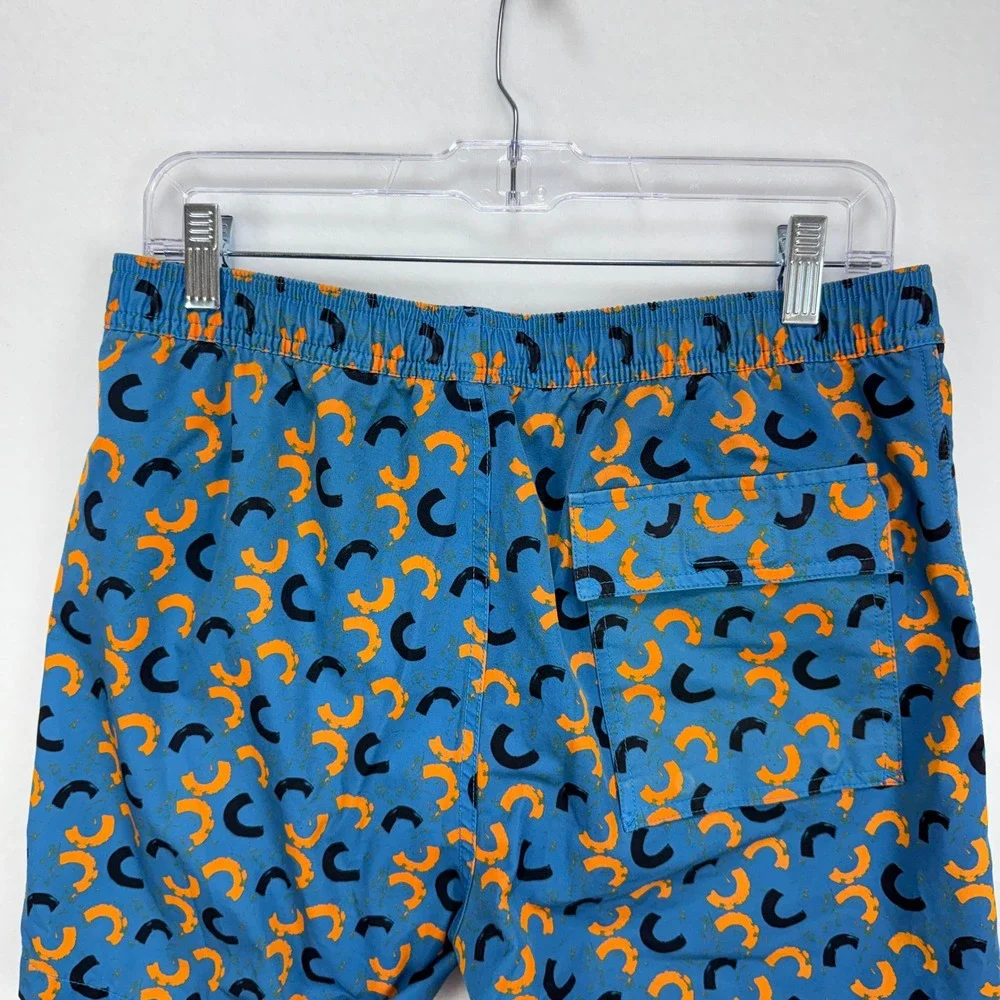 Psycho Bunny Swim Trunks Men S Blue Abstract Print Board Shorts Beach Pool Surf